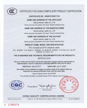 中国国家强制性产品认证证书英文版